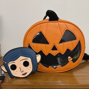 Pumpkin Bagpack and Coraline coin purse!